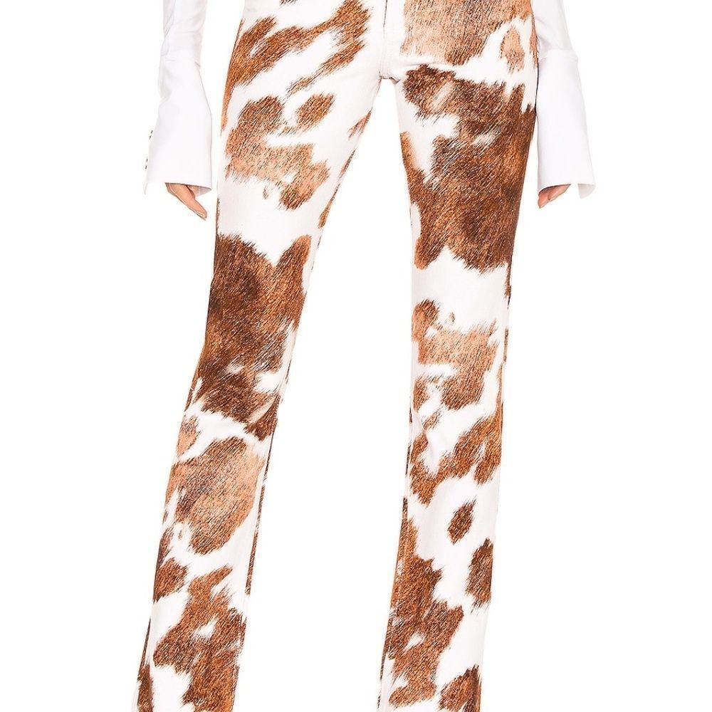 WeWoreWhat Baby Boot Cowhide Print Jeans Sz 25